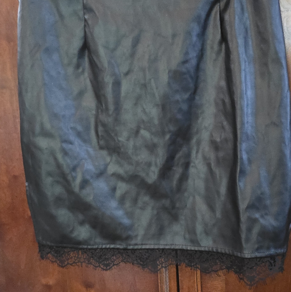 *3 for $10 bundle!* SHEIN Black Satin Pencil Skirt with Lace Trim